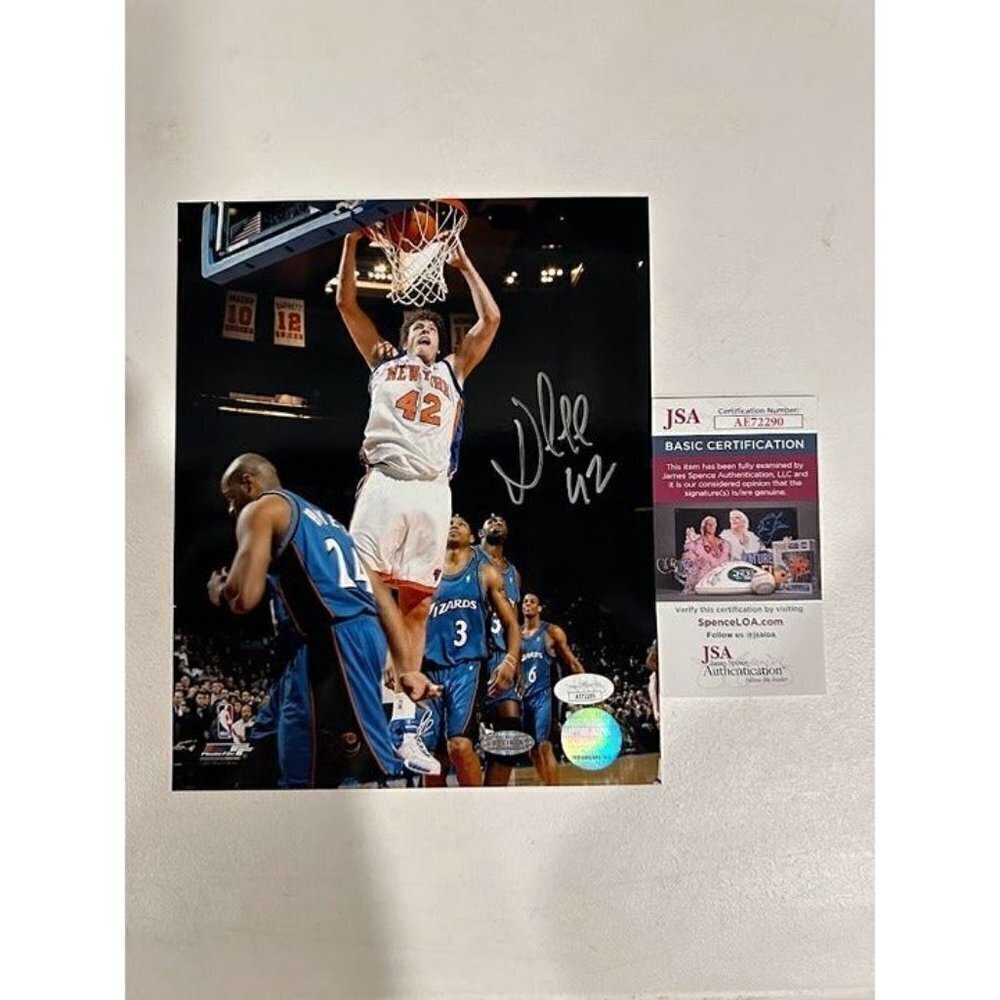 David Lee signed autographed New York Knicks 8x10 spotlight photo JSA
